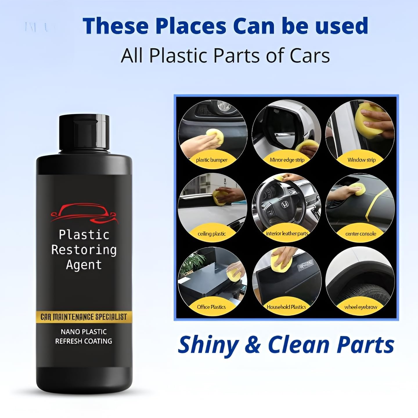 Plastic Revitalizing Coating Agent – 100ml (Pack of 2) Restore & Protect Car Plastic