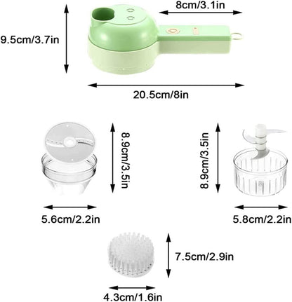 4-in-1 Portable Electric Vegetable Cutter Set