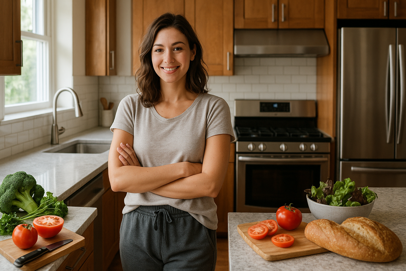 woman standing in the kitchen